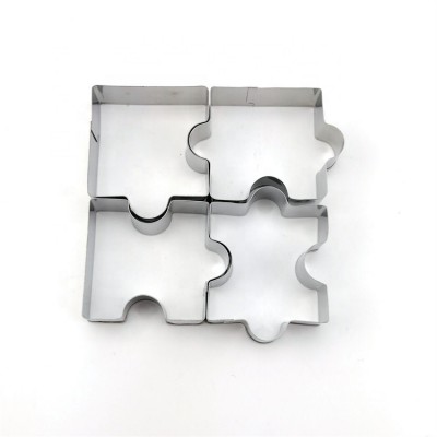 Wholesale Stainless Steel 4pcs Christmas Picture Puzzle Cookie Cutter Set With  Box/Cutter Mold Set