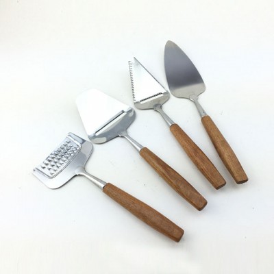 4 Pieces Set Cheese Knives with Wood Handle Stainless Steel Cheese Slicer Cheese Cutter