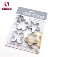 4pcs Stainless steel Flower cookie cutter sets